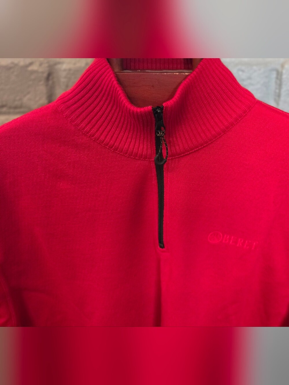 Beretta Men's Red Half-Zip Sweater Jacket - Casual Layering 3XL - Picture 7 of 8